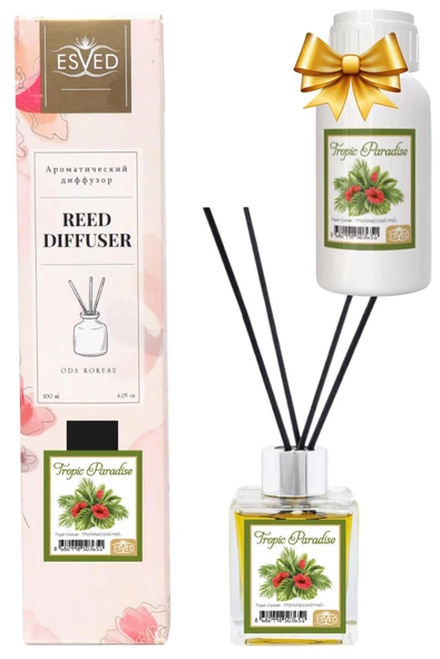 Tropik Cennet Kokusu 100 Ml Çubuklu Oda Kokusu Yedek Dolum Şişesi Hediyeli ürün görseli