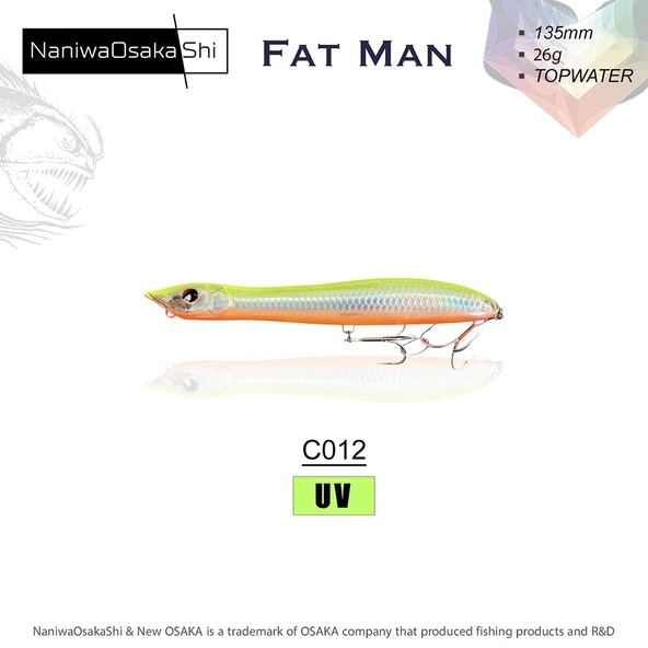 Naniwa Osaka Shi Fat Man 135mm 26gr Su Üstü Yem - Resim 7