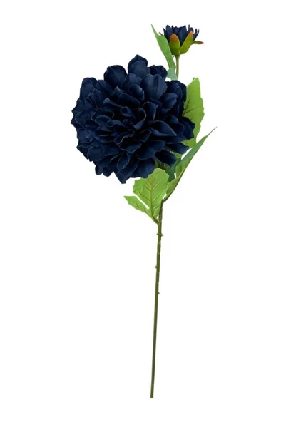 Yapay Çiçek Krizantem Lacivert Tek Dal Tomurcuklu 65*17cm Kumaş Çiçek Uzun Dal - 2