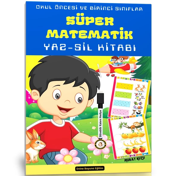 Okul Öncesi ve Birinci Sınıflar Süper Matematik YAZ-SİL Kitabı ürün görseli 1