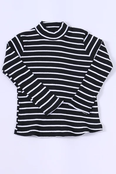 KIZ ÇOCUK BOĞAZLI TRİKO BADİ ÇİZGİLİ C41 - Resim 7