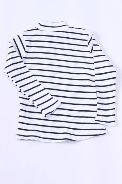 KIZ ÇOCUK BOĞAZLI TRİKO BADİ ÇİZGİLİ C41 - Resim 3