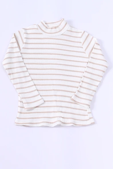 KIZ ÇOCUK BOĞAZLI TRİKO BADİ ÇİZGİLİ C41 - Resim 4