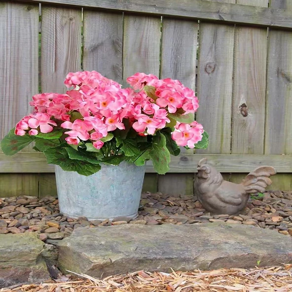 Nettenevime Yapay Çiçek Sardunya Demeti 40*25cm 1.Kalite PEMBE Balkon Çiçeği - Resim 3