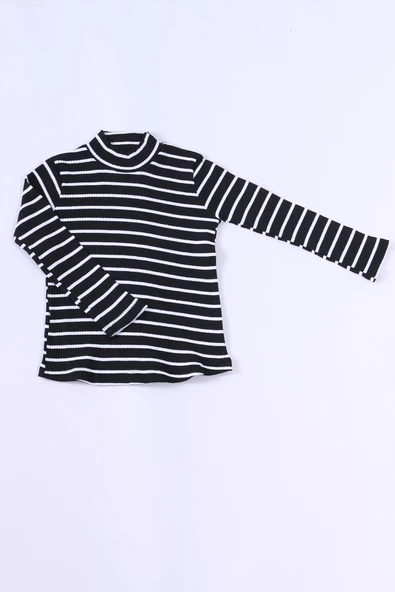 KIZ ÇOCUK BOĞAZLI TRİKO BADİ ÇİZGİLİ C41 - Resim 8