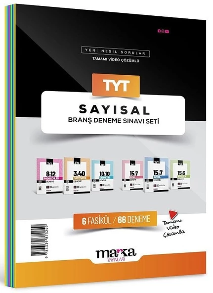 Marka 2025 YKS TYT Sayısal 6 Fasikül 66 Deneme Set Marka Yayınları