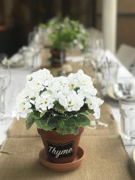 Yapay Çiçek Sardunya Demeti 40*25cm 1.Kalite BEYAZ Balkon Çiçeği - 2