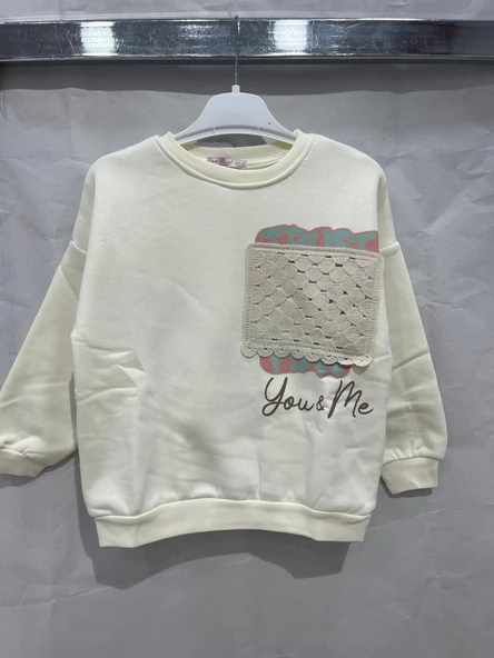 uğurböceğiçocuk You Me Baskılı 3 İplik Kız Sweat 12034 - 4