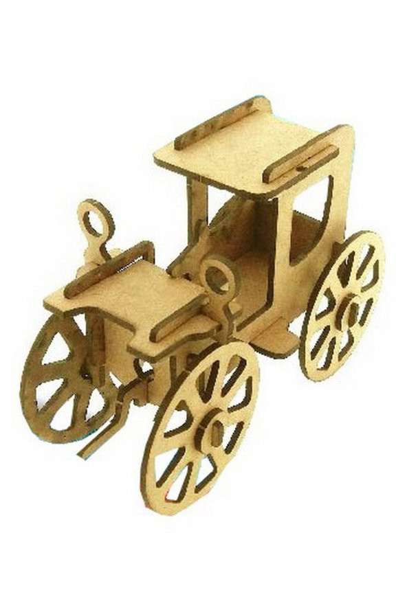 Ahşap Klasik Araba Maketi - 3 Boyutlu Ahşap Meket