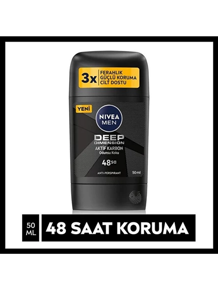 Nivea Men Erkek Stick Deodorant Deep Dimension 48 Saat Anti-Perspirant Koruma 50 ml - 2