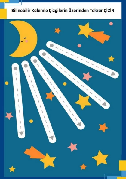 Okul Öncesi Süper Çizgi Çalışmaları Seti (YAZ-SİL Çizgi Çalışmaları Kitabı Hediye) - 5