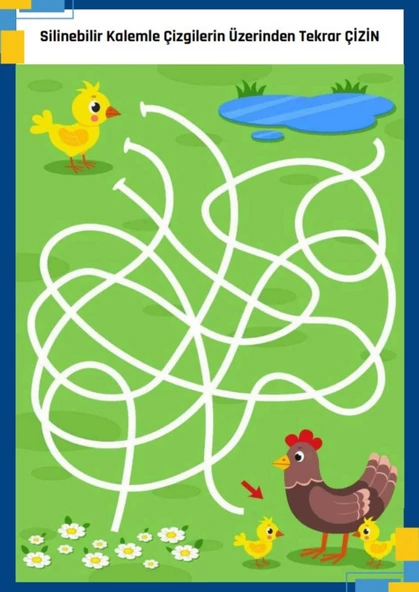 Okul Öncesi Süper Çizgi Çalışmaları Seti (YAZ-SİL Çizgi Çalışmaları Kitabı Hediye) - 6
