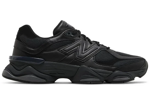 New Balance 9060 Triple Black Leather - Resim 3