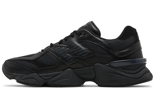New Balance 9060 Triple Black Leather - Resim 2