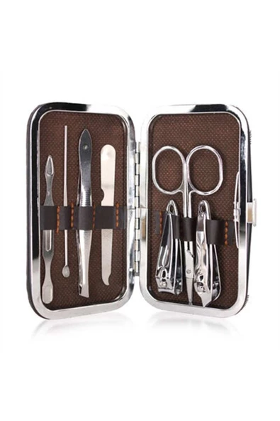 7 Parça Manikür Pedikür Seti Paslanmaz Çelik, Çantalı Çelik Tırnak Makası Bakım Seti - 2