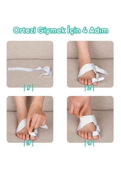 Ayak Baş Parmak Kemik Düzeltici Halluks Valgus Ayak Bakımı Bunyon Koruyucu Gece Ateli - 8