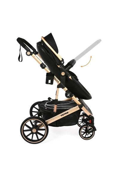 Ultra Lüx Capsule Egg Travel Sistem Bebek Arabası Siyah Rose - 4