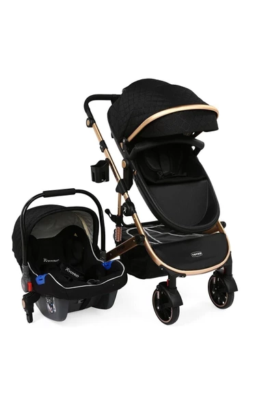 Ultra Lüx Capsule Egg Travel Sistem Bebek Arabası Siyah Rose - 7