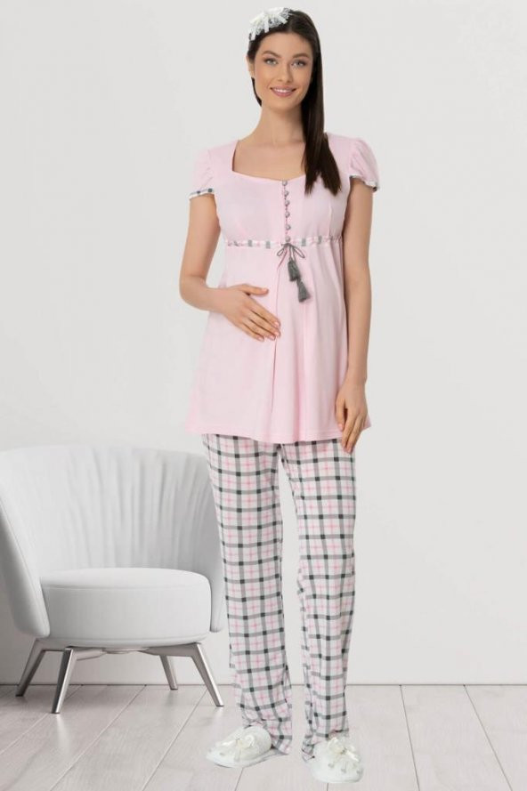 Mecit 5404 Pembe  Spor Hamile Lohusa Pijama Takımı - 4