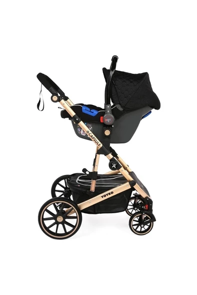 Ultra Lüx Capsule Egg Travel Sistem Bebek Arabası Siyah Rose - 5