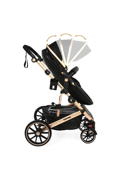 Ultra Lüx Capsule Egg Travel Sistem Bebek Arabası Siyah Rose - 3