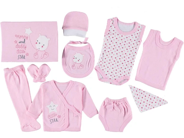 Little Star Kız Bebek Hastane Çıkışı 10lu Set ST07992 - 5