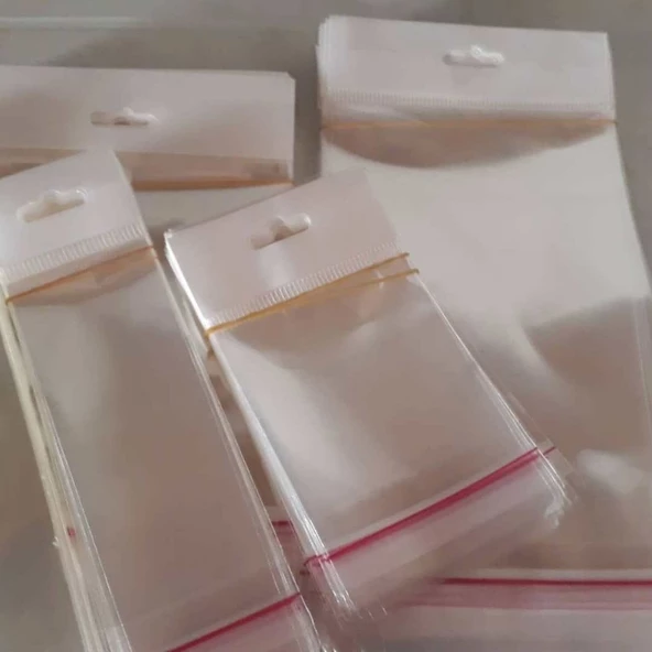 10 x 35 cm (Kapalı Hali 10 x 25 cm) 100 Adet Askılı Poşet - Meksika Şapkalı - 3