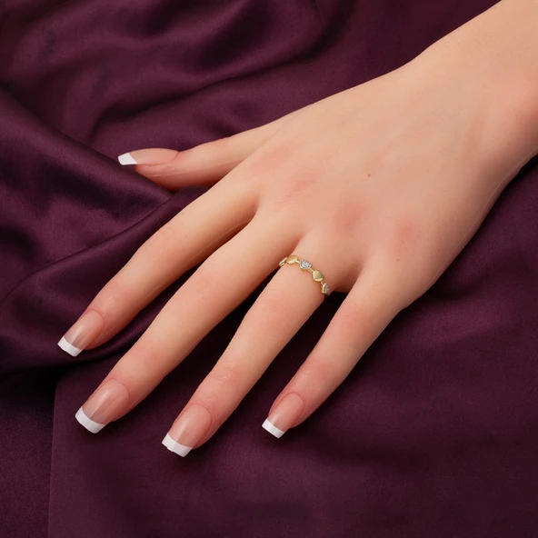 Kalpli Minimal 14 Ayar Spor Altın Yüzük - Resim 2