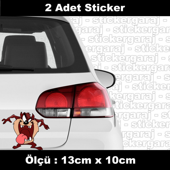 çizgi film canavar sticker etiket - 2 adet araba kask motosiklet laptop tablet pc atv uyumlu sticker 2 adet