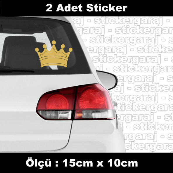 Kral tacı taç sticker 2 ADET - araba kask motosiklet laptop tablet pc atv uyumlu sticker 2 adet