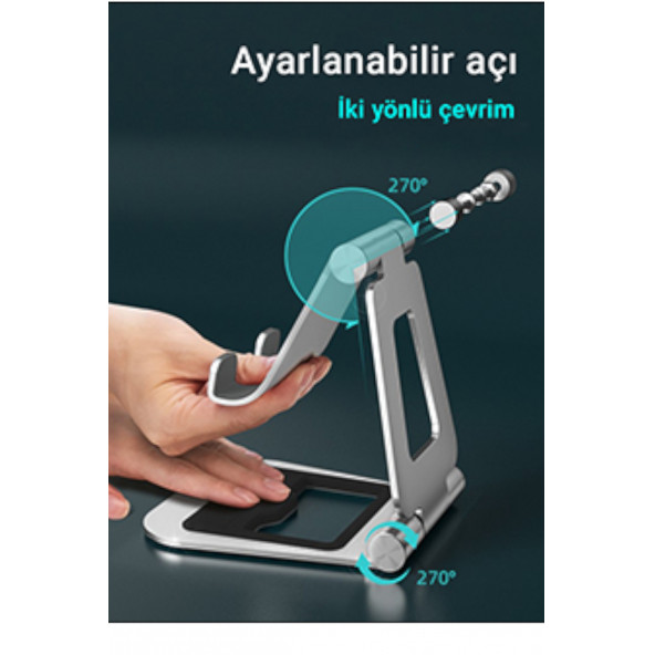 Mühlen T5 Ayarlanabilir Ergonomik Telefon Tablet Standı Füme - 3