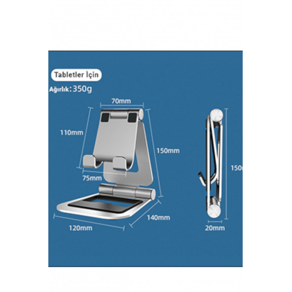 Mühlen T5 Ayarlanabilir Ergonomik Telefon Tablet Standı Füme - 8
