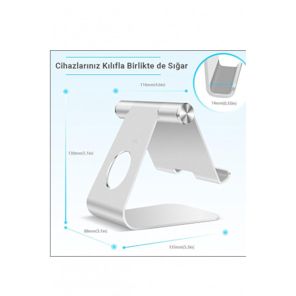 Mühlen T4 Ayarlanabilir Ergonomik Telefon Tablet Standı Silver - 5