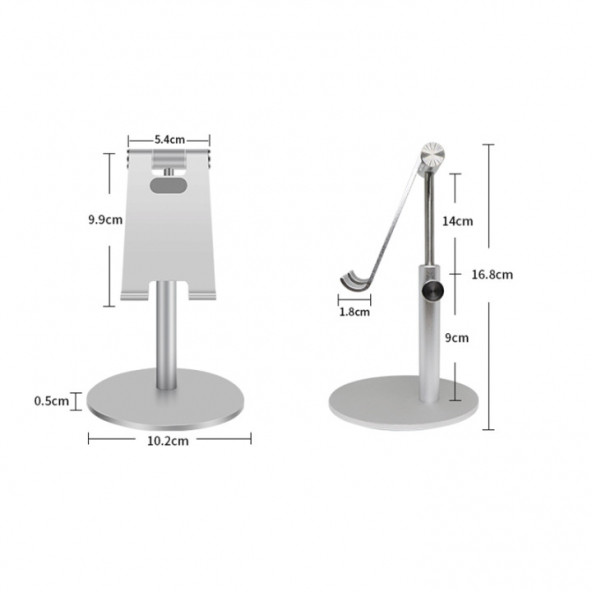 Mühlen T40-3 Ayarlanabilir Ergonomik Telefon Tablet Standı Silver - 5