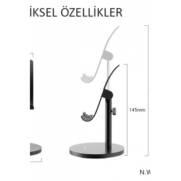 Mühlen BE095 Ayarlanabilir Ergonomik Alüminyum Telefon Standı - 2