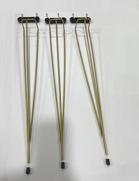 Zigon Sehpa Yan Tabla Metal Tel Ayak Renk Gold - 2