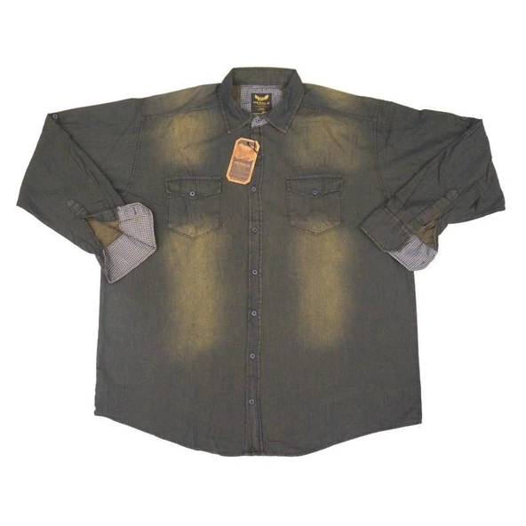 Erkek Büyük Beden Battal Boy 118 Kilo İçin Uygun Kot Gömlek - 3