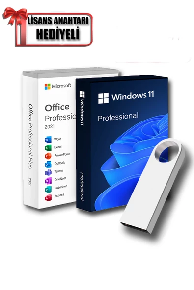 Windows 11 + Office 2021 Pro Plus Kurulum Dosyalı USB Bellek Freedos cihazlar için (Lisans Anahtarı Hediyeli)