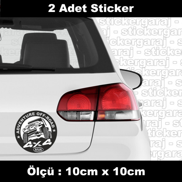 arazi aracı sticker 4x4 sticker etiket - 2 adet araba kask motosiklet laptop tablet pc atv uyumlu sticker 2 adet ürün görseli