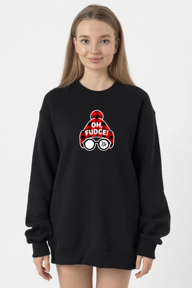 Oh Fudge Christmas Siyah Kadın 2ip Sweatshirt ürün görseli
