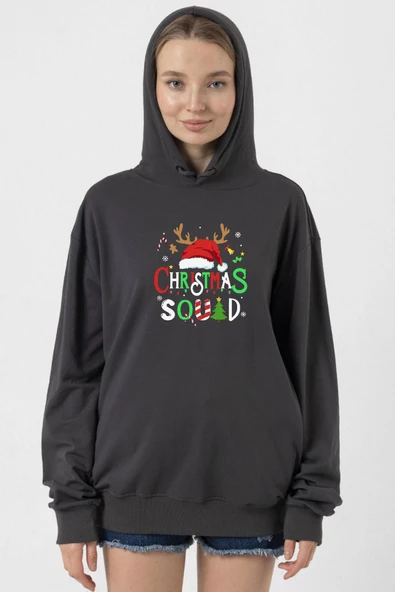 Christmas Squad Füme Kadın 2ip Kapşonlu ürün görseli