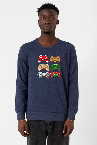 Video Game Controller Christmas indigo Erkek 2ip Sweatshirt ürün görseli