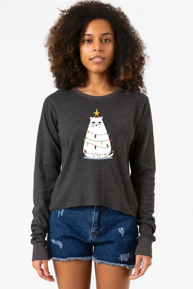 Grumpy Christmas Füme Ekstra Uzunkol Sweatshirt ürün görseli