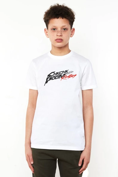 Stray Kids Chk Chk Boom Beyaz Çocuk Bisikletyaka Tshirt