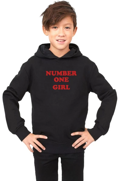 Rose Number One Girl Siyah Çocuk 3ip Kapşonlu
