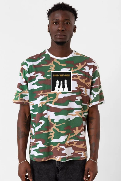 G-Dragon Home Sweet Home Kamuflaj Erkek Oversize Tshirt - Resim 2