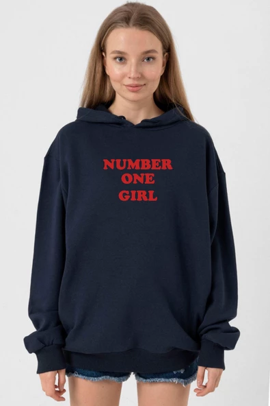 Rose Number One Girl Lacivert Kadın 3ip Kapşonlu