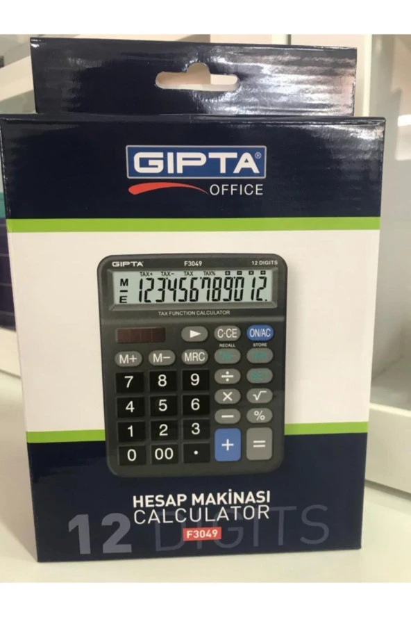Gıpta 12 Haneli Vergi Fonksiyonlu Hesap Makinesi Masa Tipi