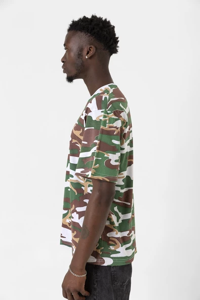 G-Dragon Home Sweet Home Kamuflaj Erkek Oversize Tshirt - Resim 4