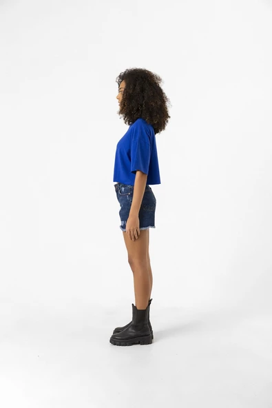 Stray Kids Chk Chk Boom Mavi Kadın Crop Tshirt - 3